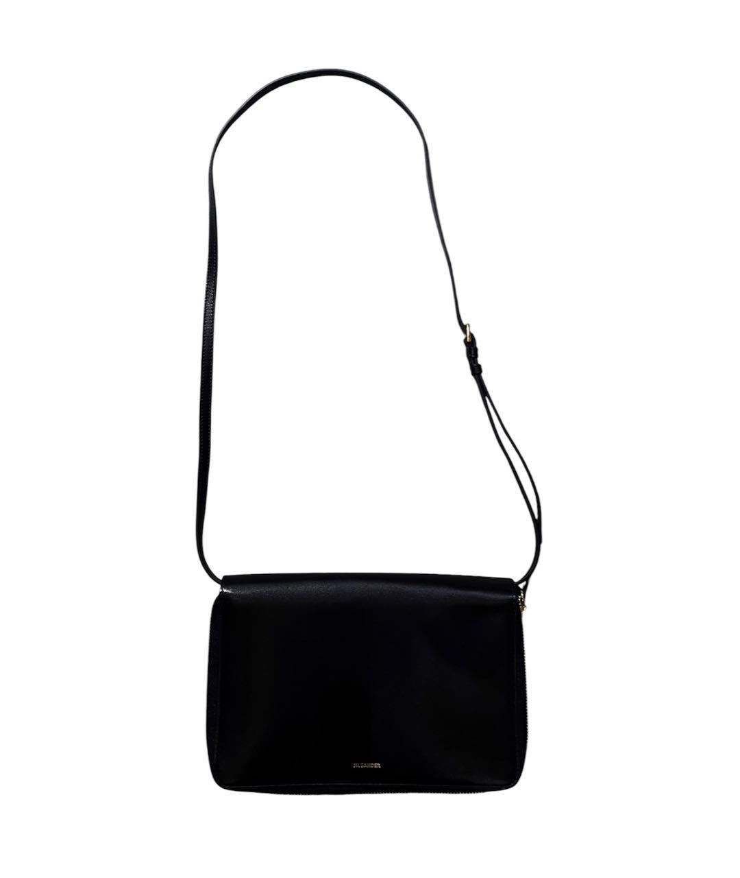 JIL SANDER Черная кожаная сумка через плечо, фото 4