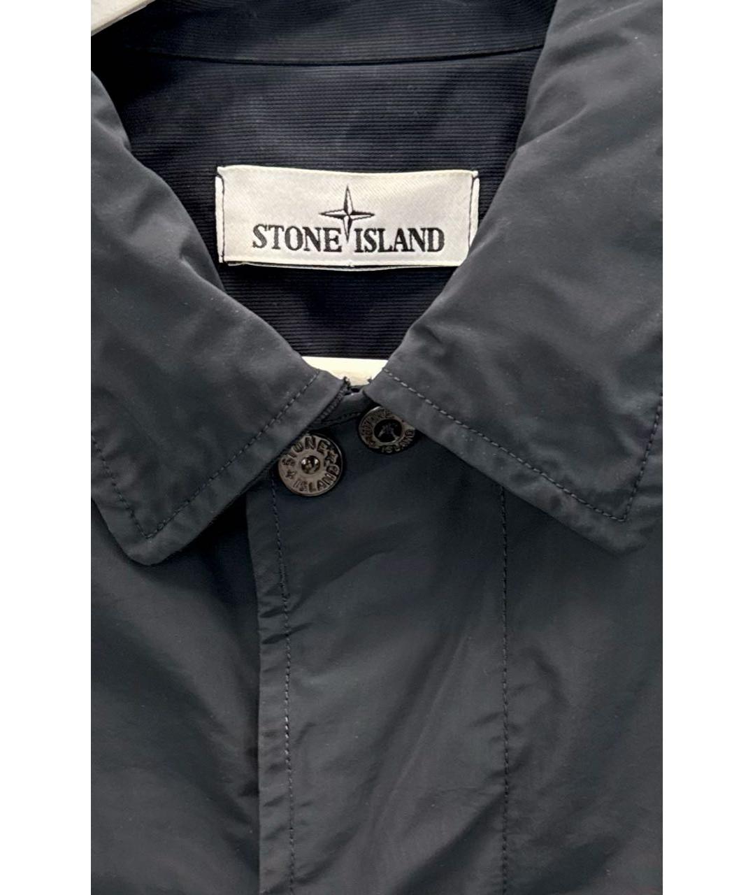 STONE ISLAND Темно-синее полиэстеровое пальто, фото 3