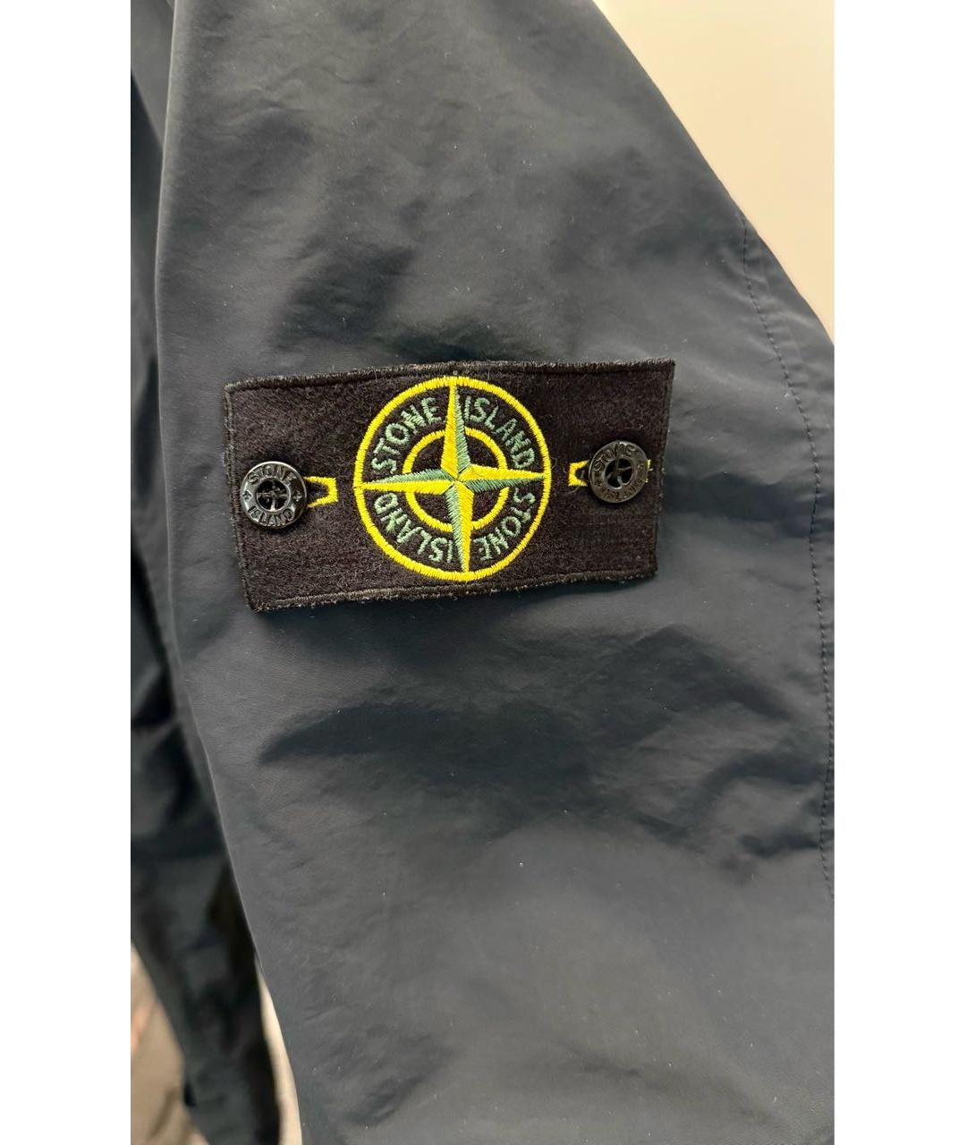 STONE ISLAND Темно-синее полиэстеровое пальто, фото 8