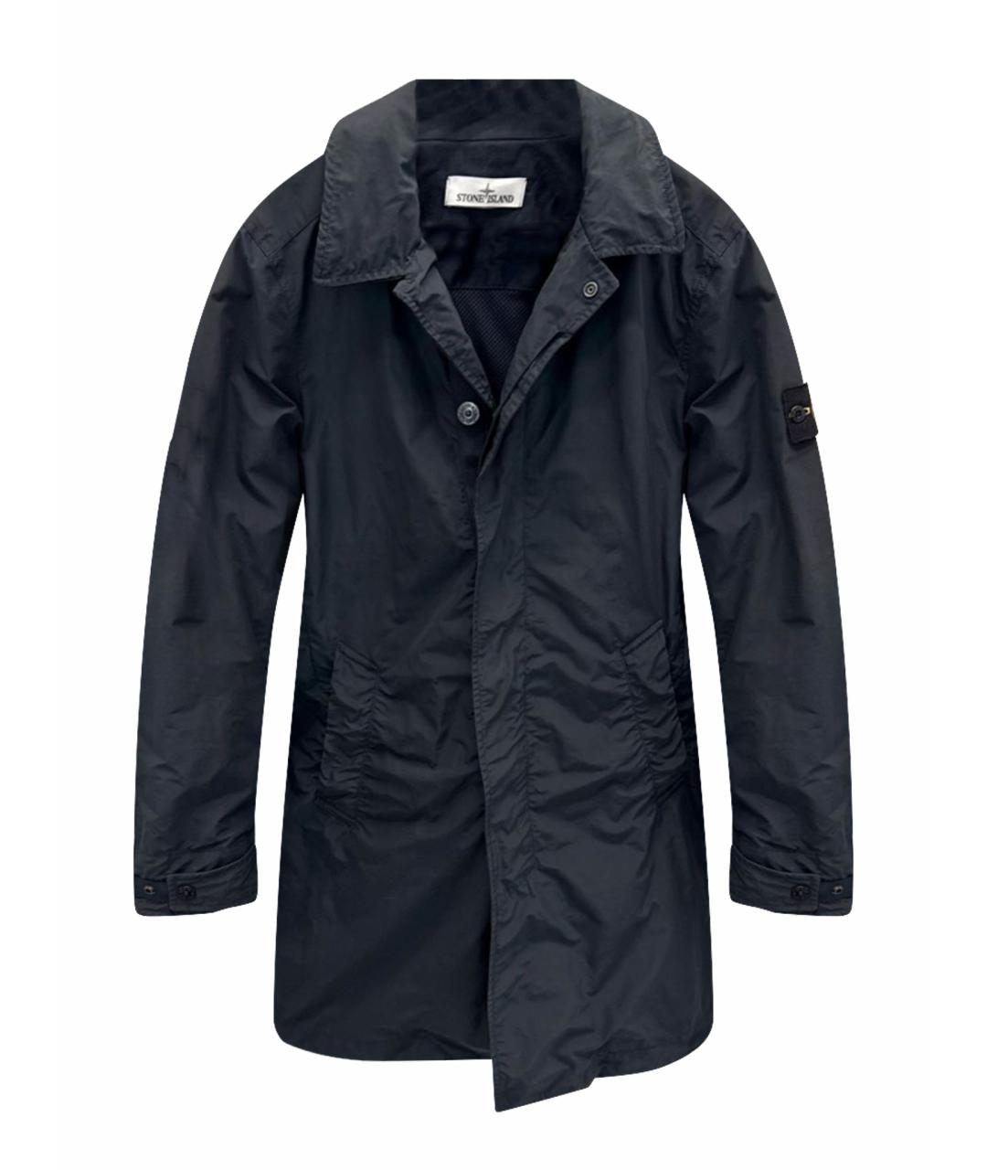 STONE ISLAND Темно-синее полиэстеровое пальто, фото 1