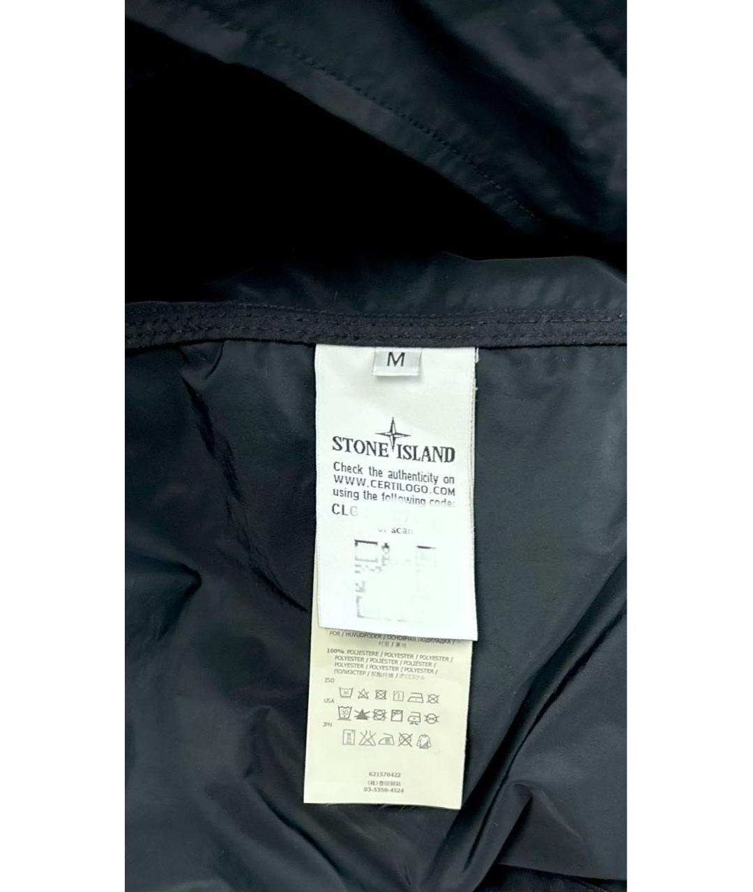 STONE ISLAND Темно-синее полиэстеровое пальто, фото 6