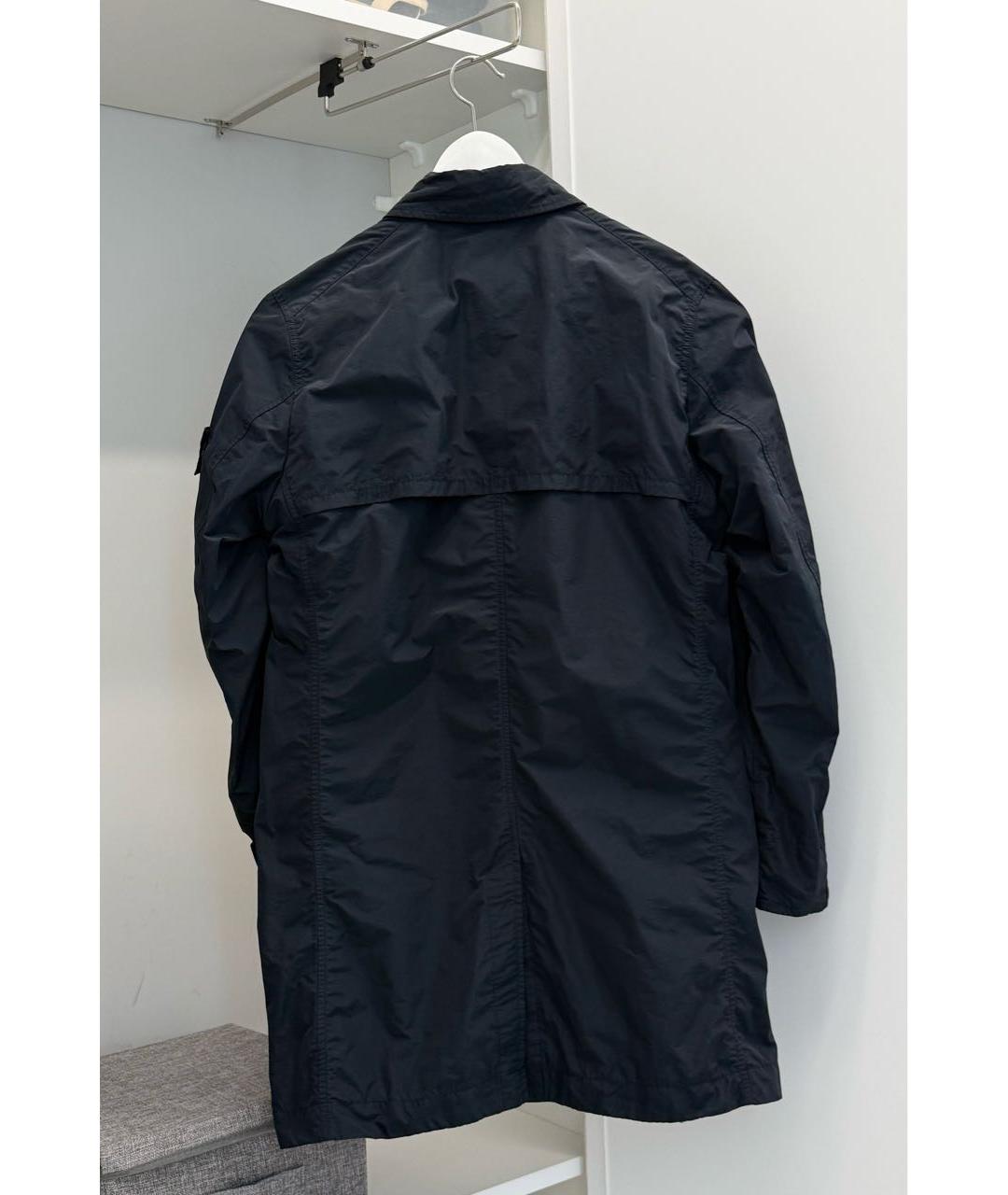 STONE ISLAND Темно-синее полиэстеровое пальто, фото 2