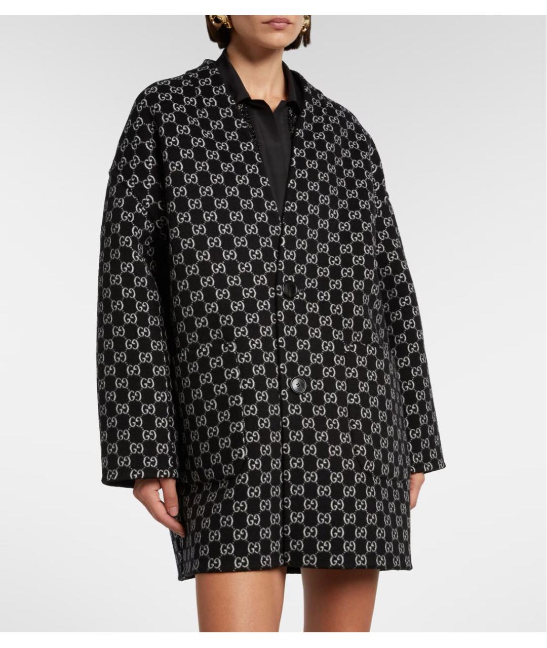 GUCCI Черное шерстяное пальто, фото 6