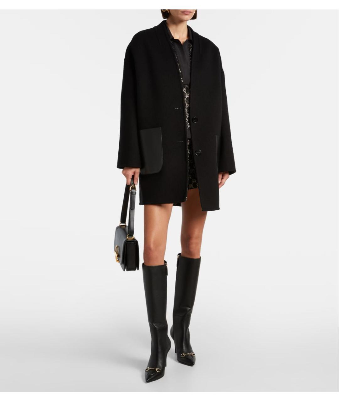 GUCCI Черное шерстяное пальто, фото 2