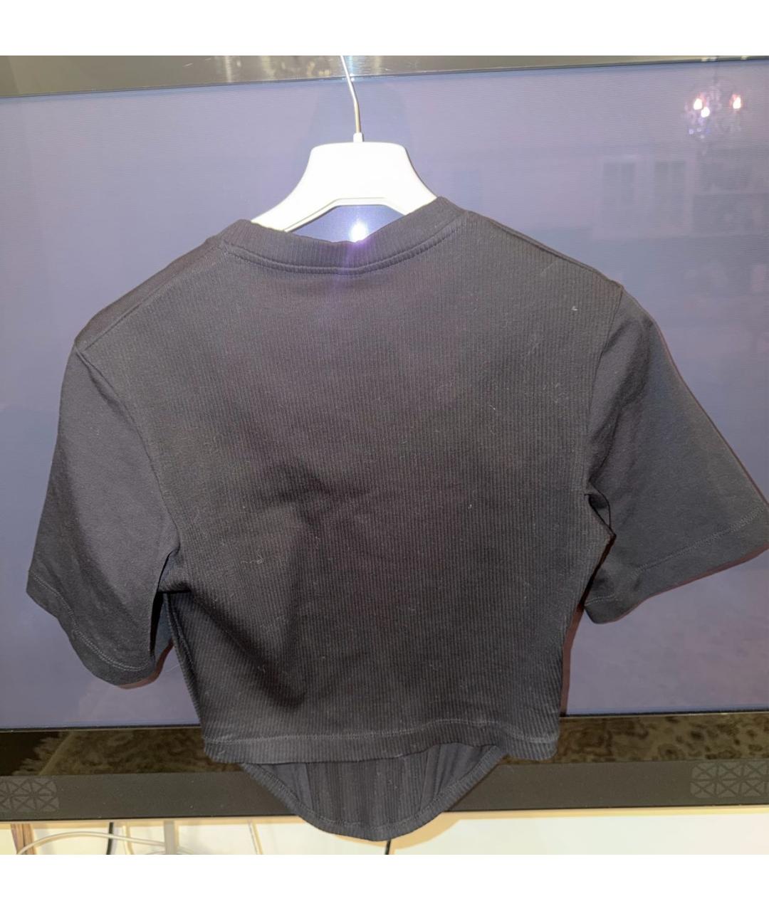 DION LEE Черная хлопковая футболка, фото 3