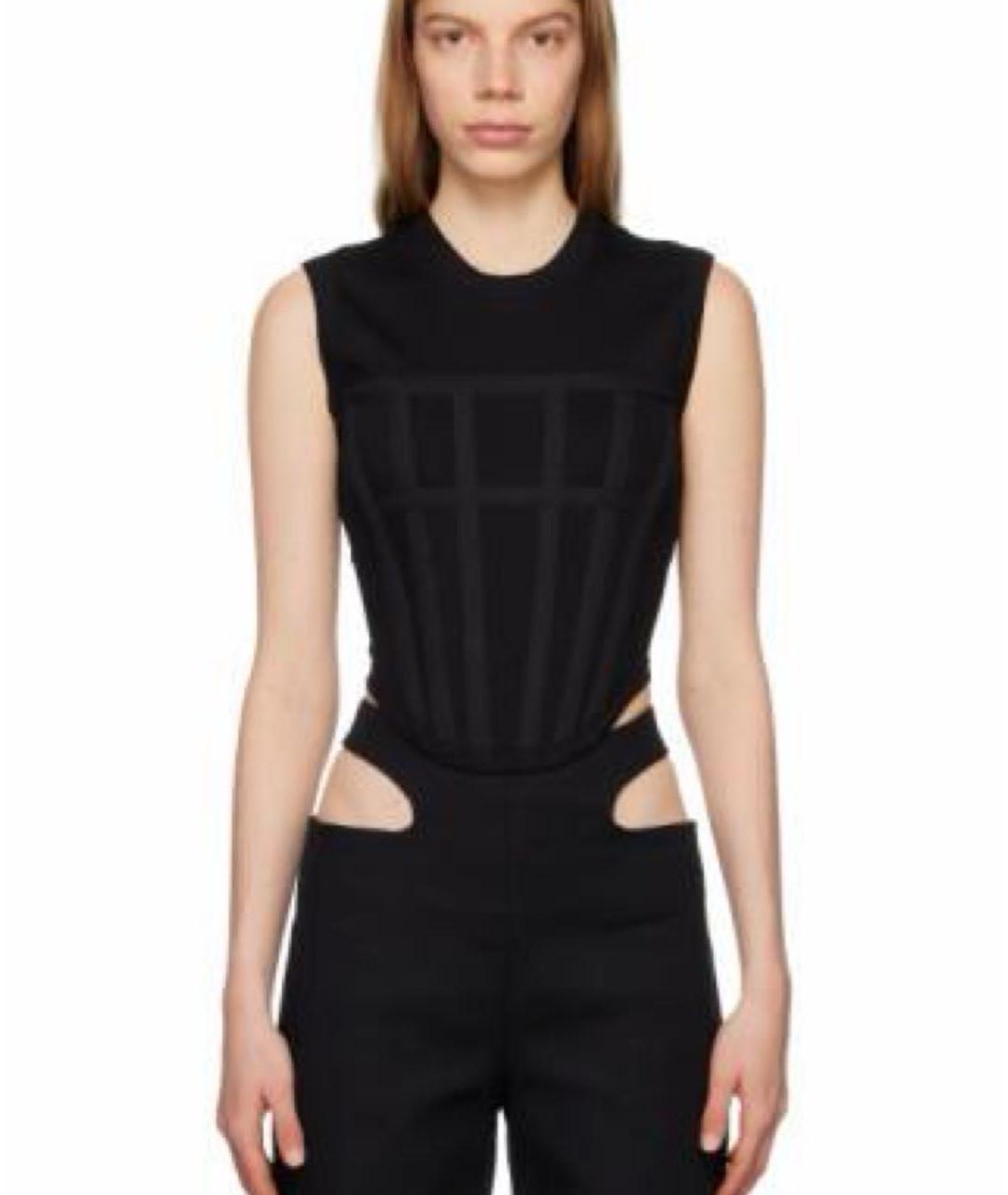 DION LEE Черная хлопковая футболка, фото 6