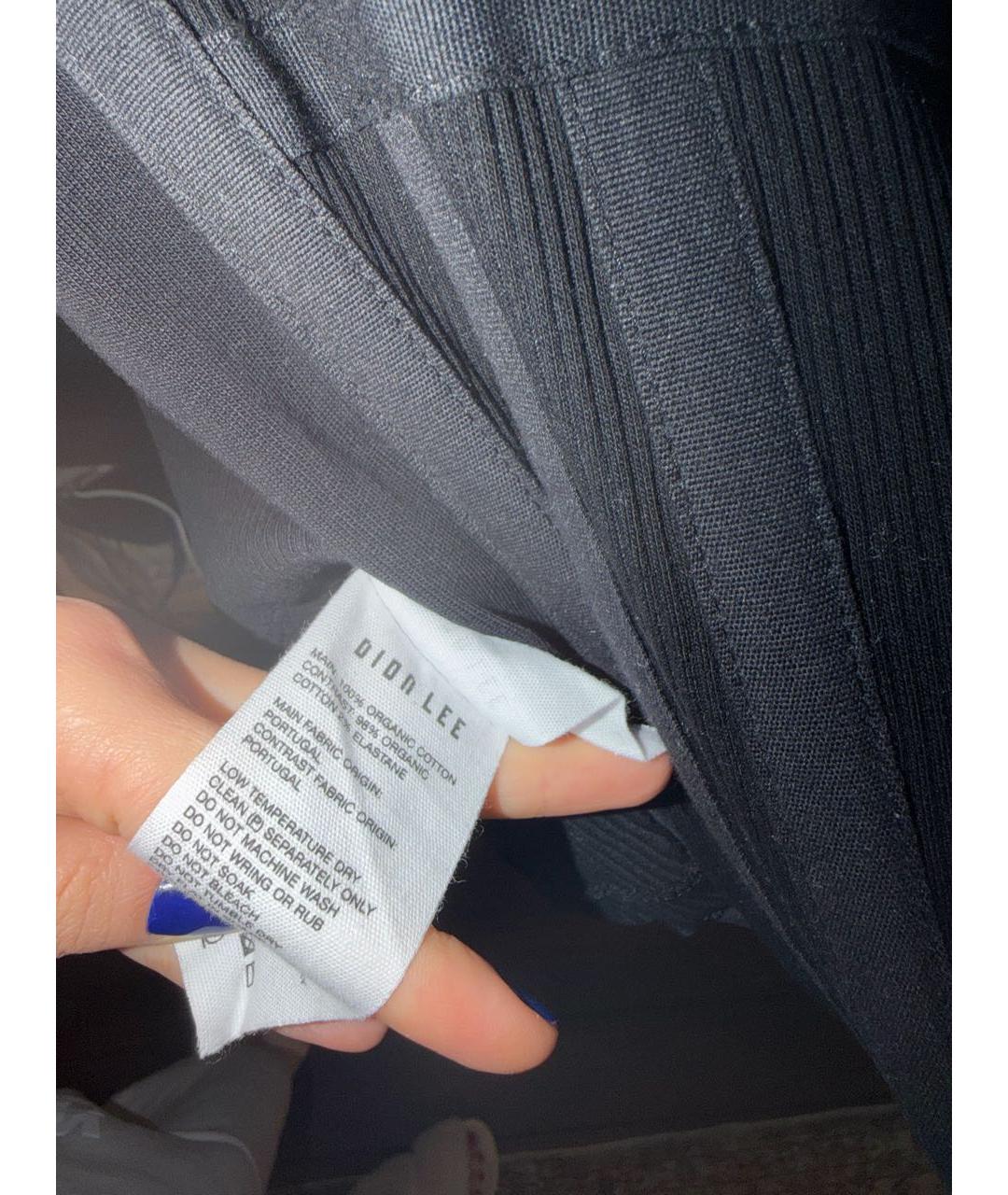 DION LEE Черная хлопковая футболка, фото 5