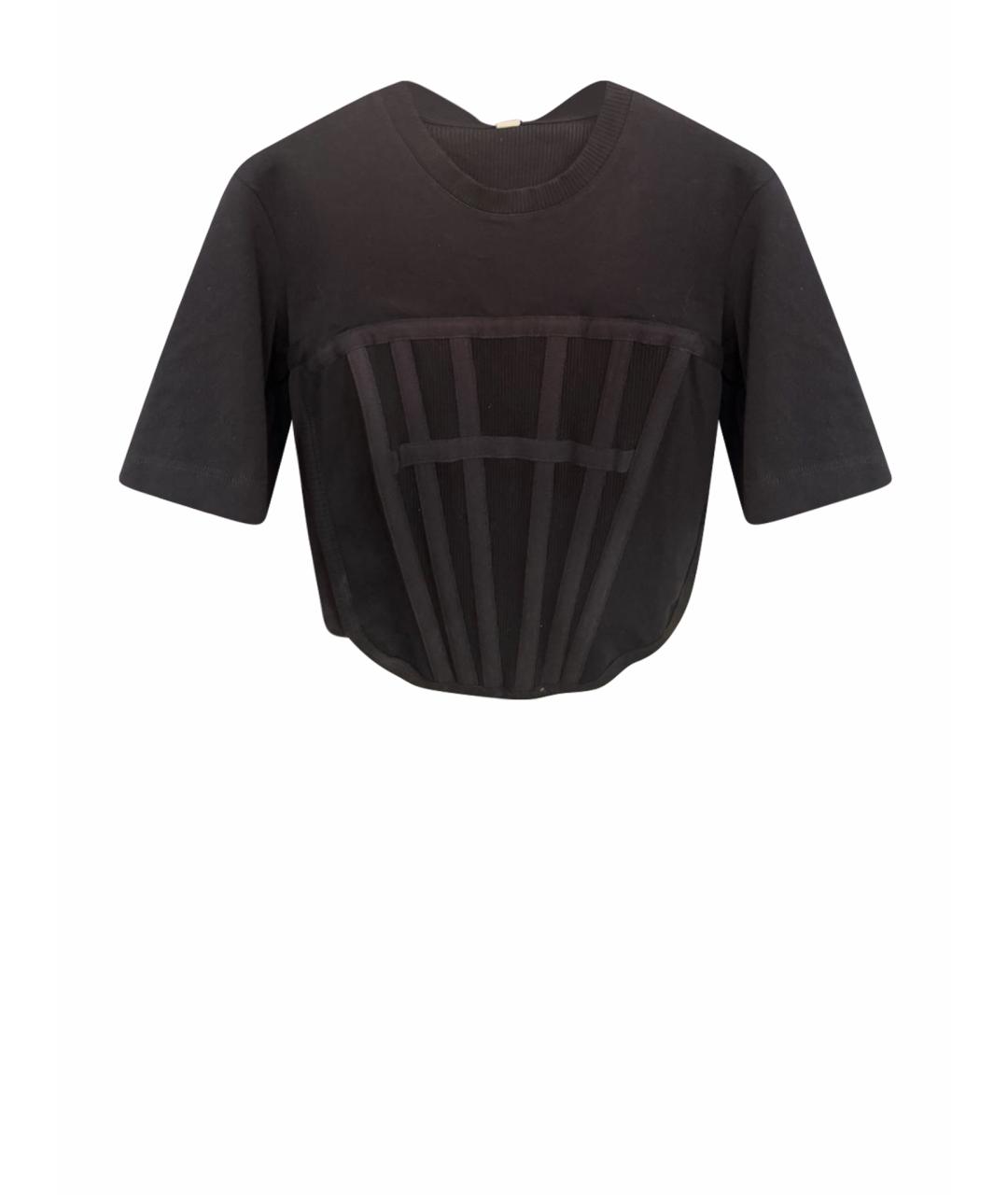 DION LEE Черная хлопковая футболка, фото 1