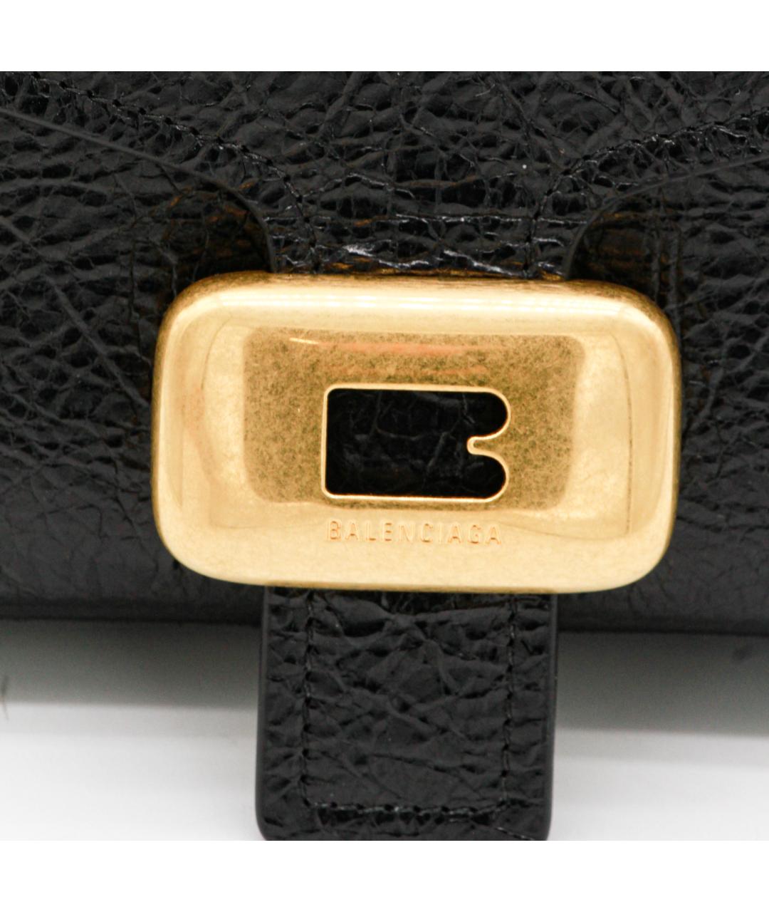 BALENCIAGA Черная кожаная сумка через плечо, фото 4