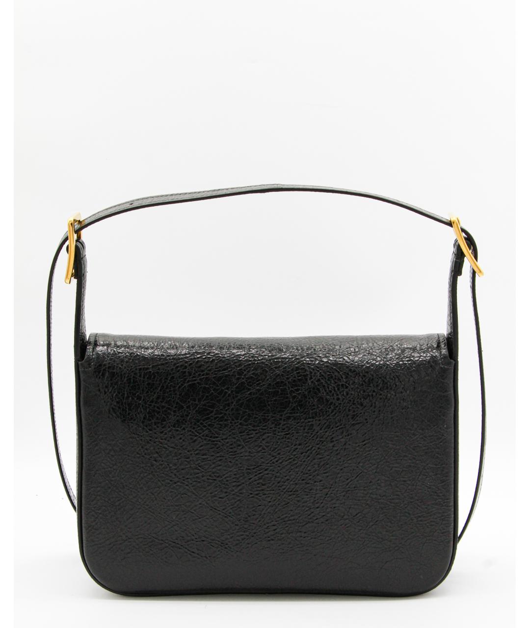 BALENCIAGA Черная кожаная сумка через плечо, фото 3