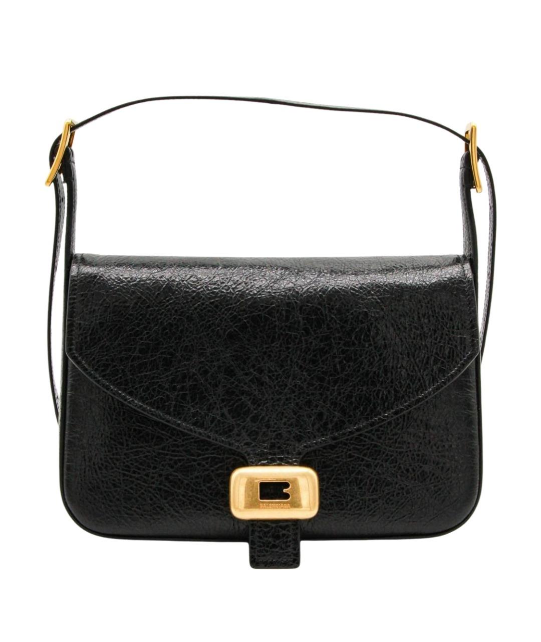 BALENCIAGA Черная кожаная сумка через плечо, фото 1