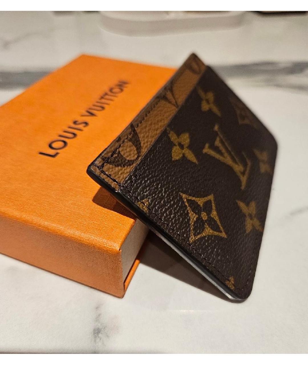 LOUIS VUITTON Коричневый кардхолдер, фото 3