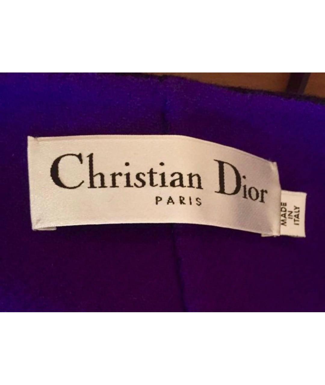 CHRISTIAN DIOR Черное шерстяное пальто, фото 3