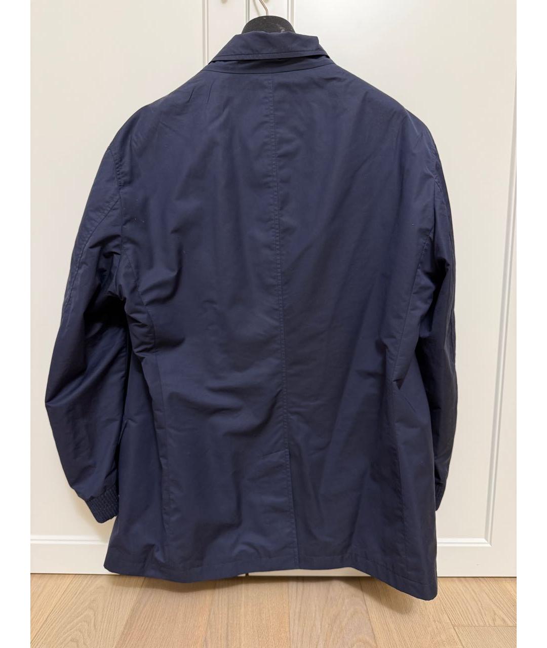 FERRAGAMO Темно-синий полиэстеровый тренч / плащ, фото 2