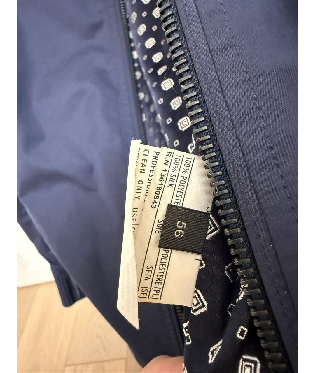 FERRAGAMO Темно-синий полиэстеровый тренч / плащ, фото 5