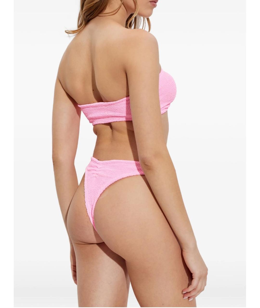 HUNZA G Розовый полиамидовый купальник, фото 5