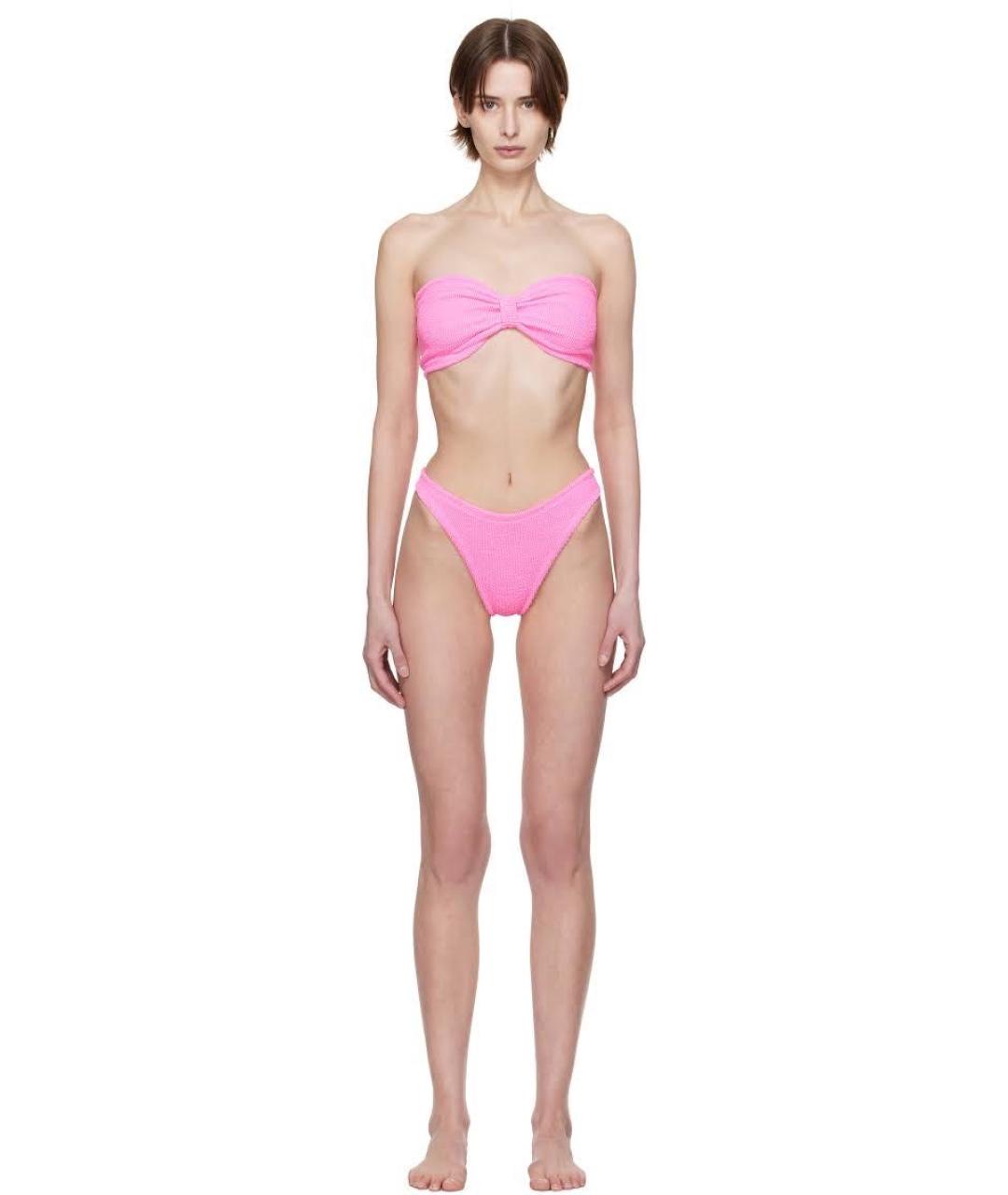 HUNZA G Розовый полиамидовый купальник, фото 6