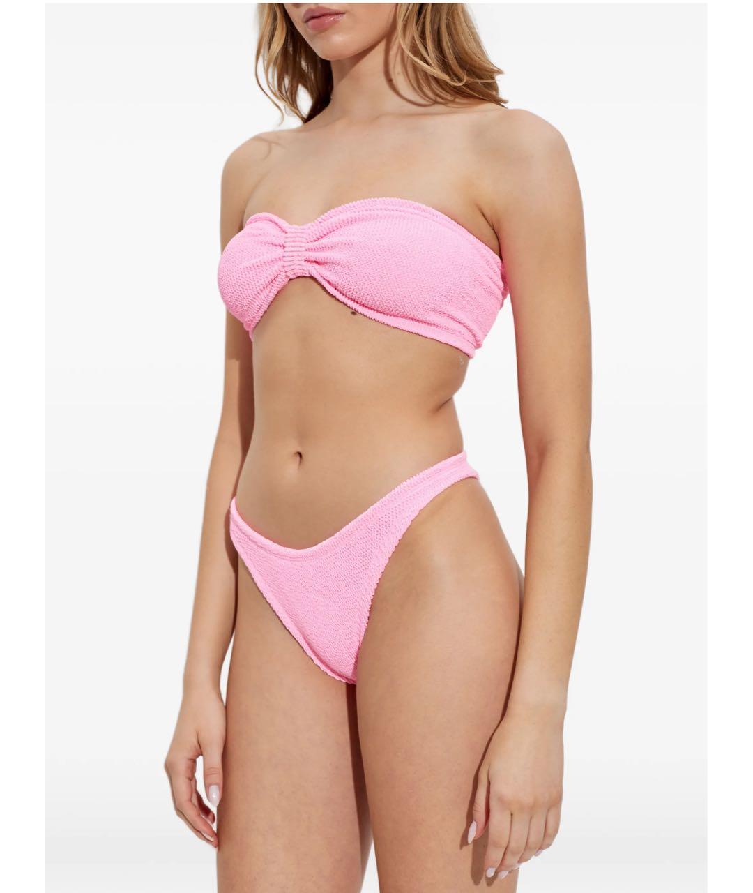 HUNZA G Розовый полиамидовый купальник, фото 4