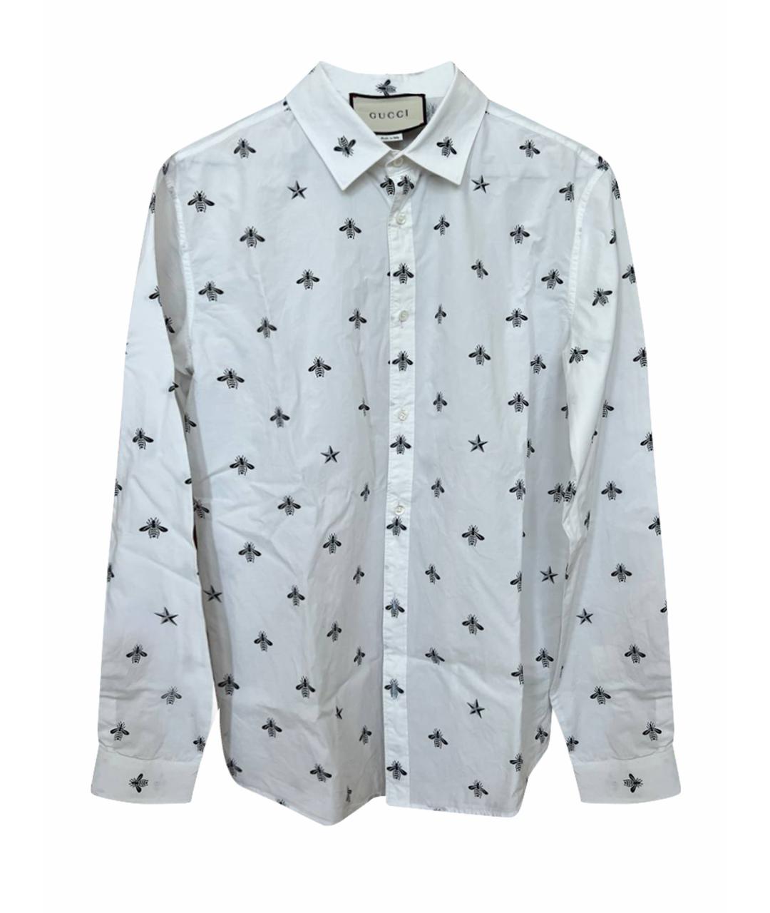 GUCCI Белая хлопковая рубашка, фото 1