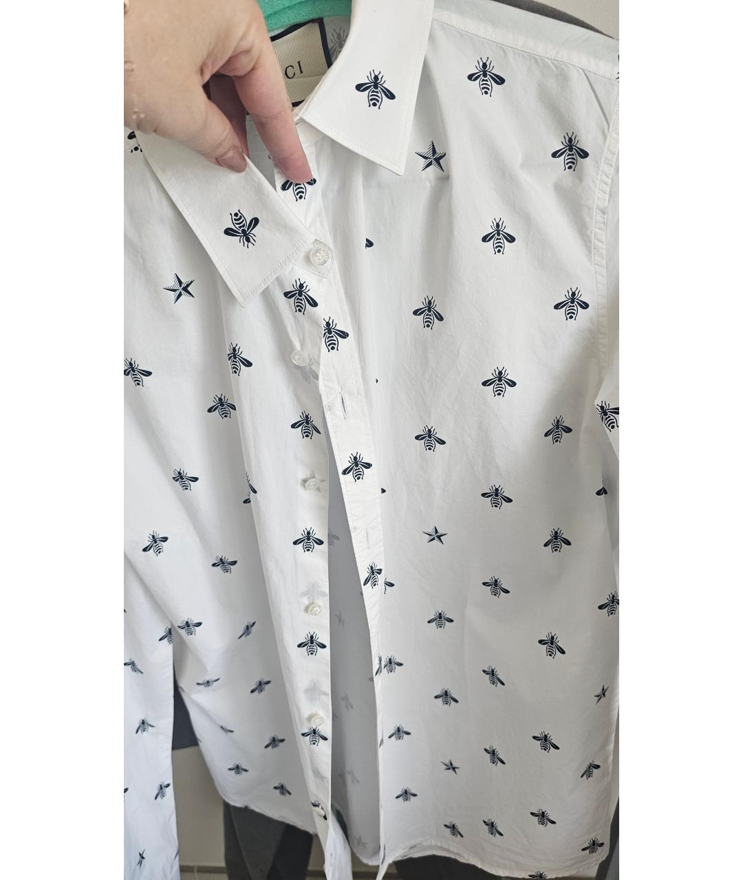 GUCCI Белая хлопковая рубашка, фото 4