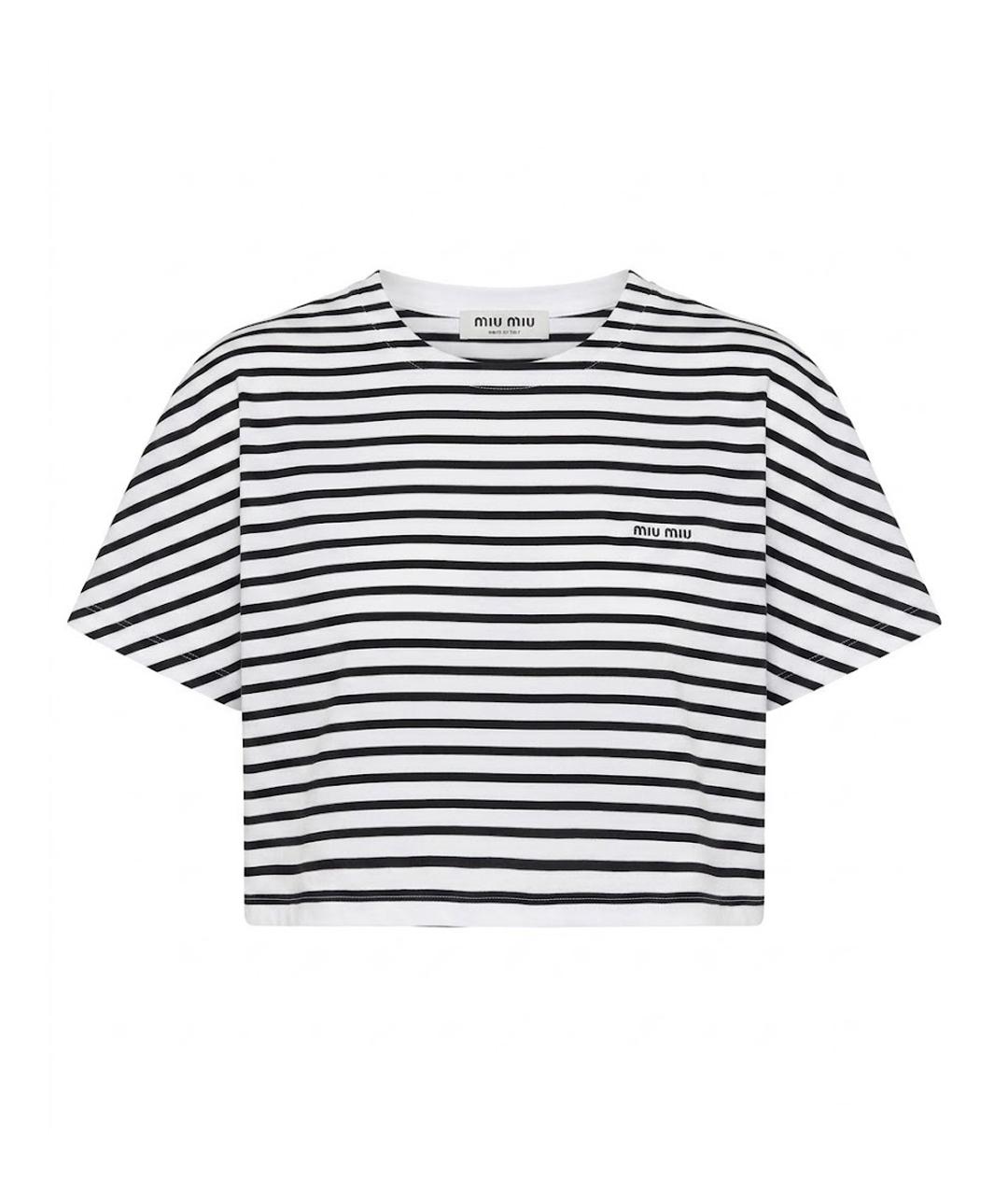 MIU MIU Белая хлопковая футболка, фото 1