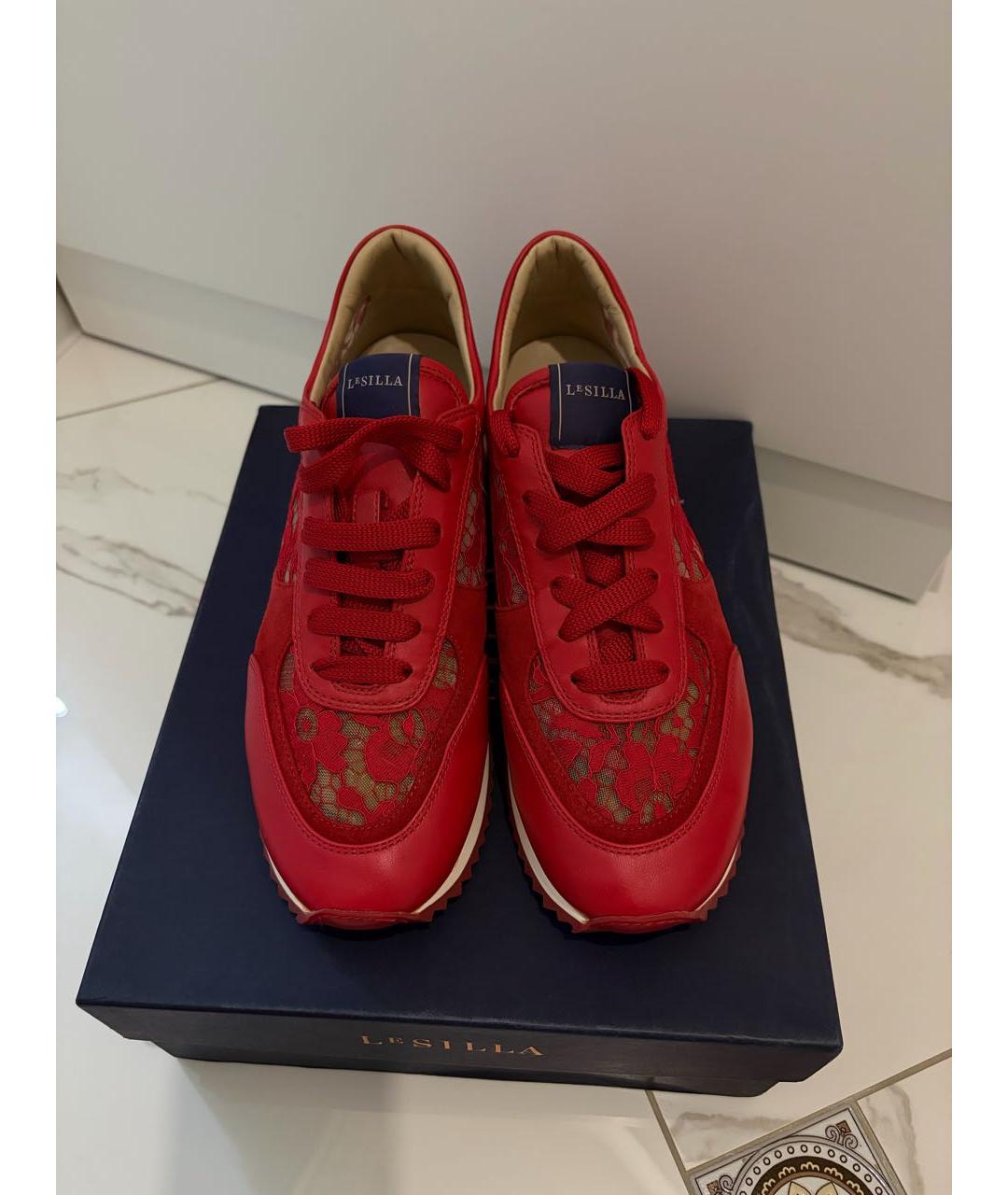 LE SILLA Красные кожаные кроссовки, фото 2