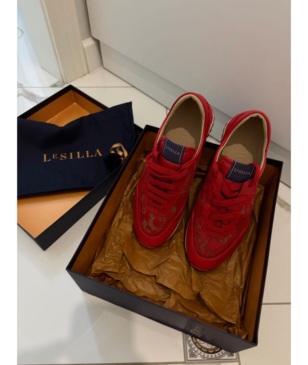 LE SILLA Красные кожаные кроссовки, фото 5