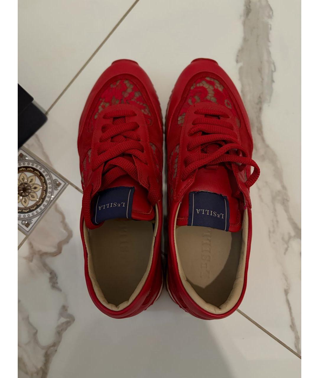 LE SILLA Красные кожаные кроссовки, фото 3