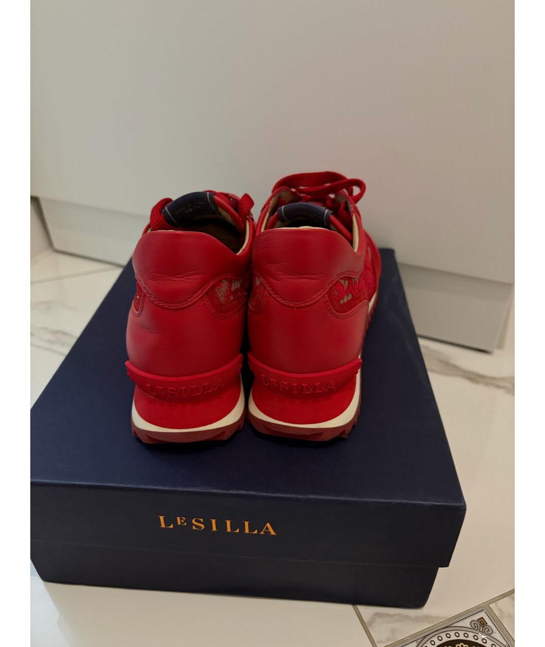 LE SILLA Красные кожаные кроссовки, фото 4
