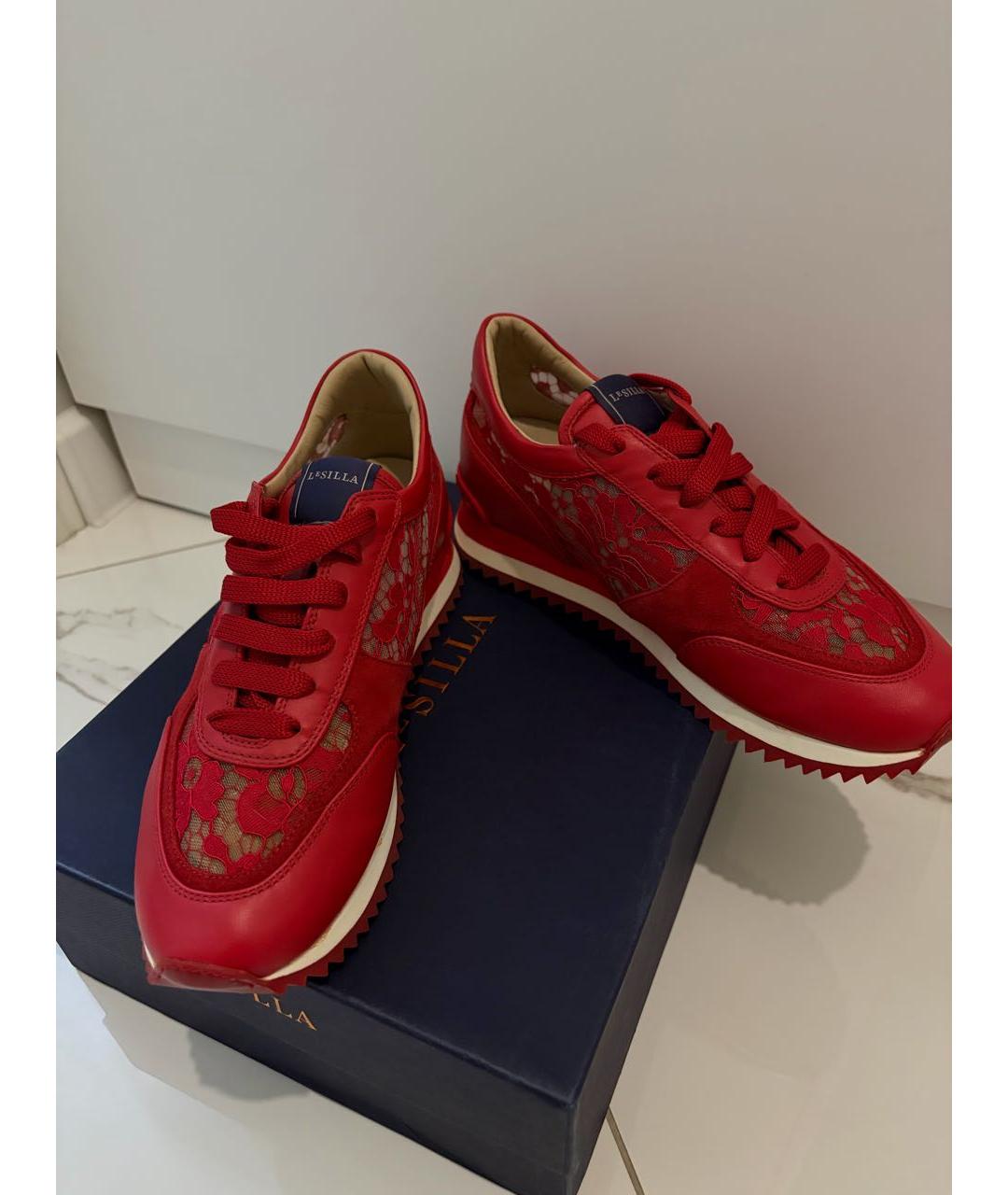 LE SILLA Красные кожаные кроссовки, фото 7