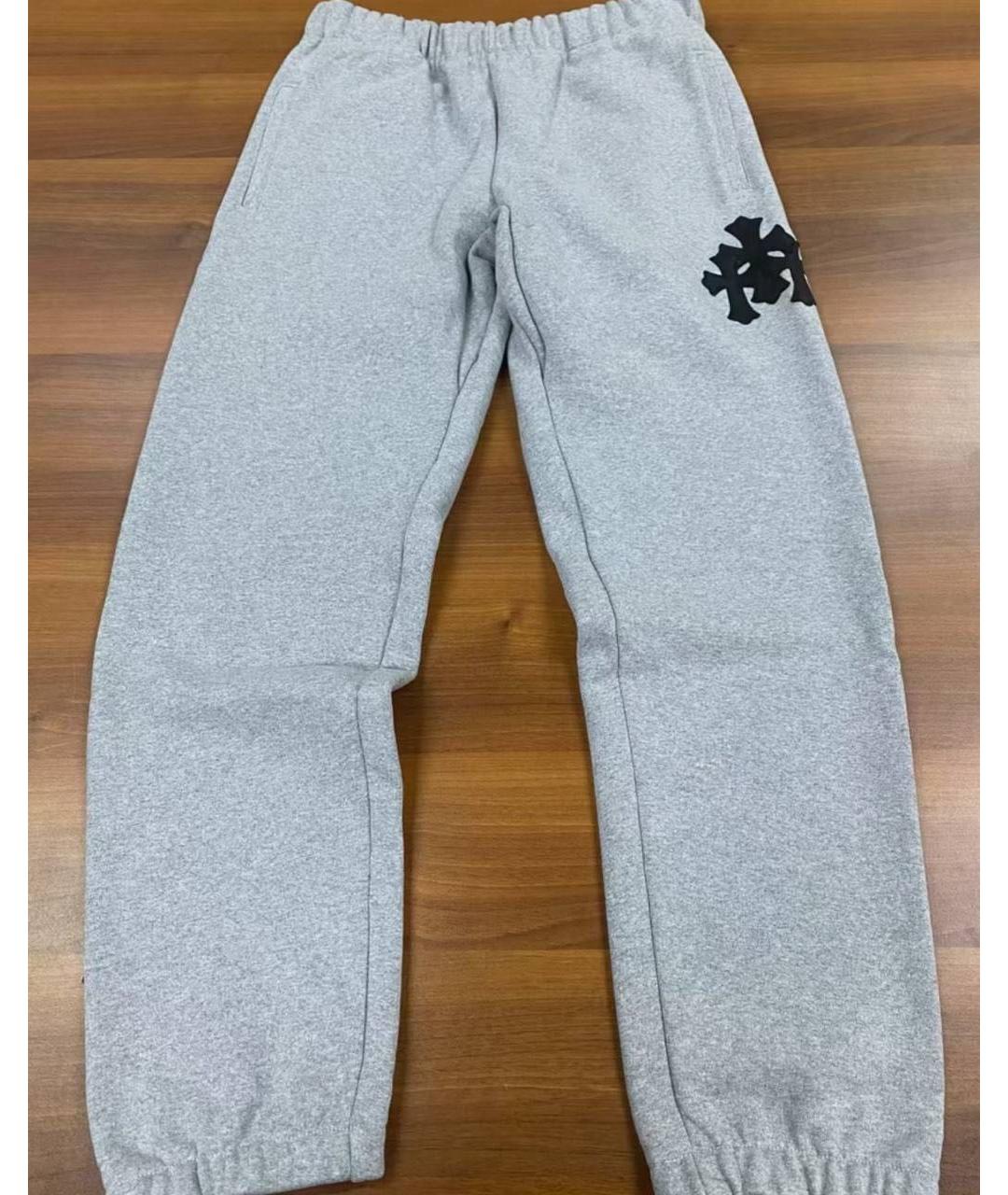 CHROME HEARTS Серые хлопковые повседневные брюки, фото 3