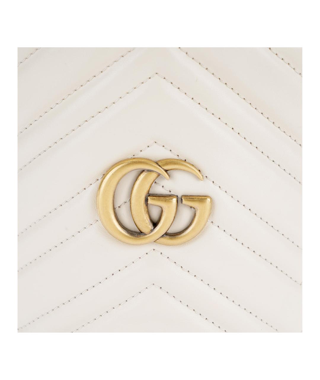 GUCCI Белая кожаная сумка через плечо, фото 5