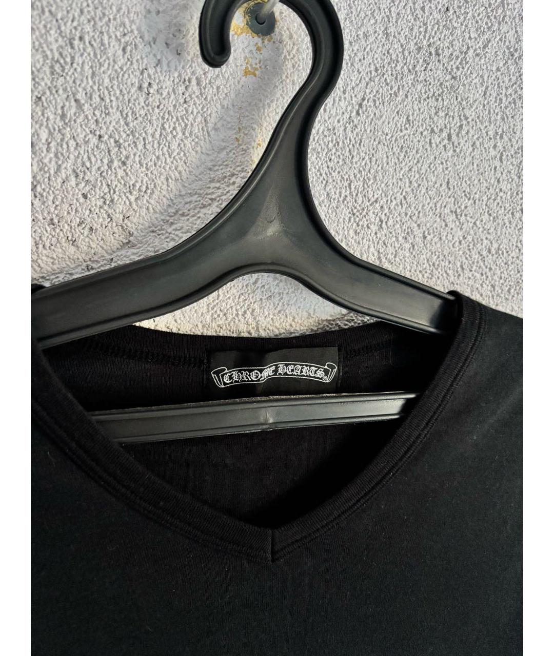 CHROME HEARTS Черная хлопковая футболка, фото 2