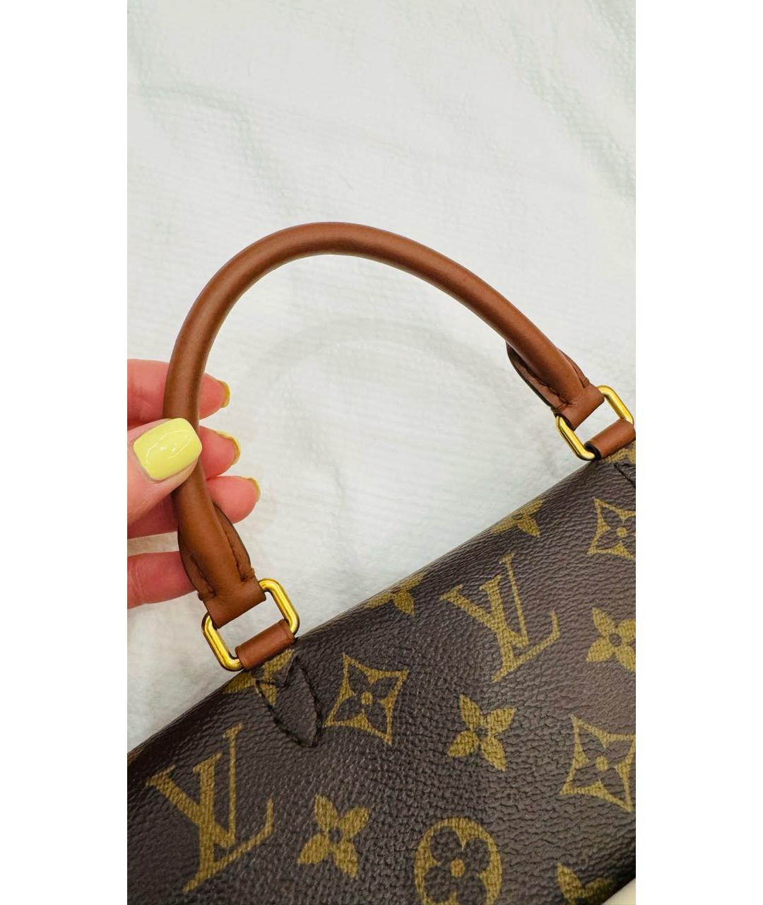 LOUIS VUITTON Коричневая кожаная сумка через плечо, фото 6