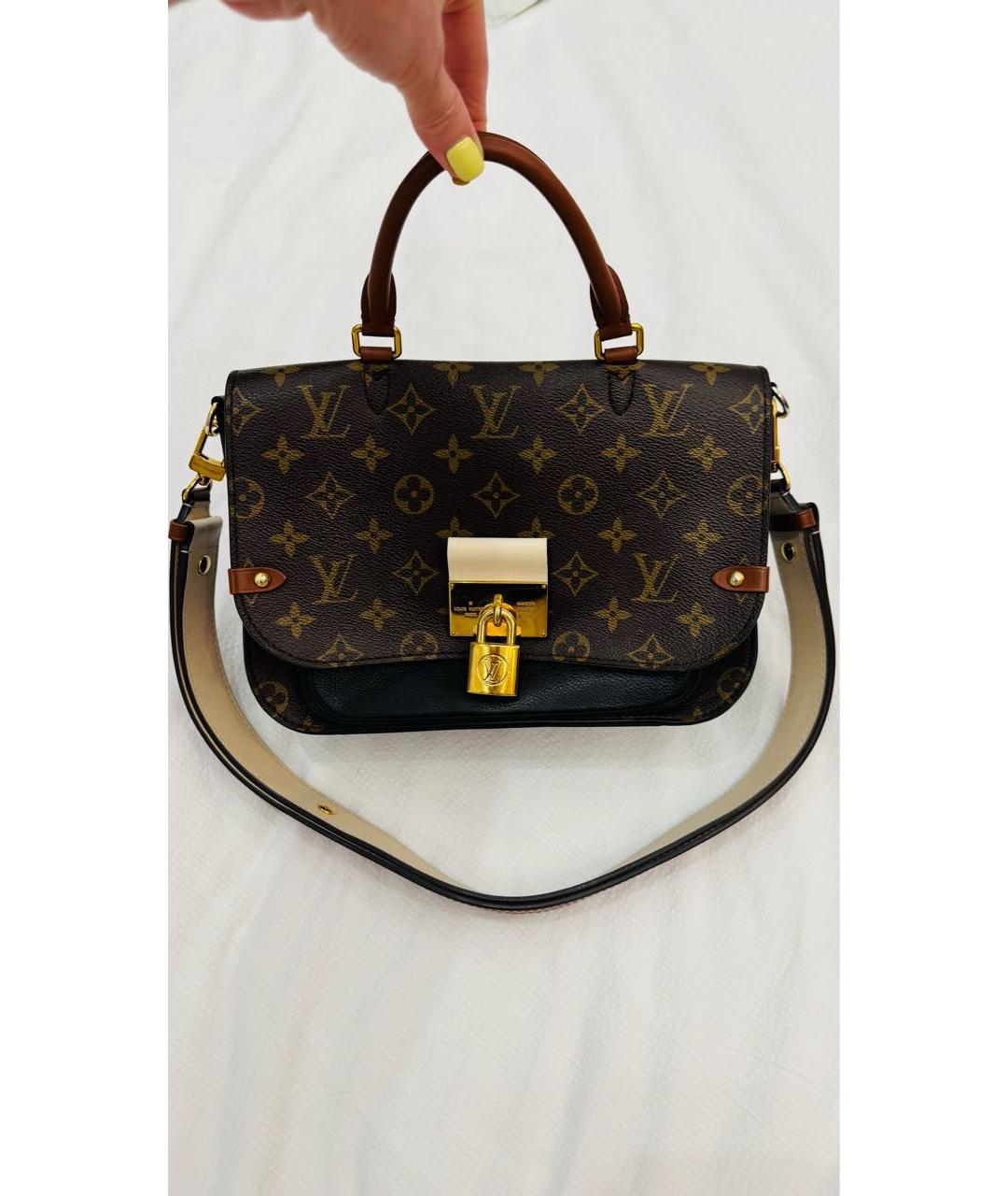 LOUIS VUITTON Коричневая кожаная сумка через плечо, фото 9