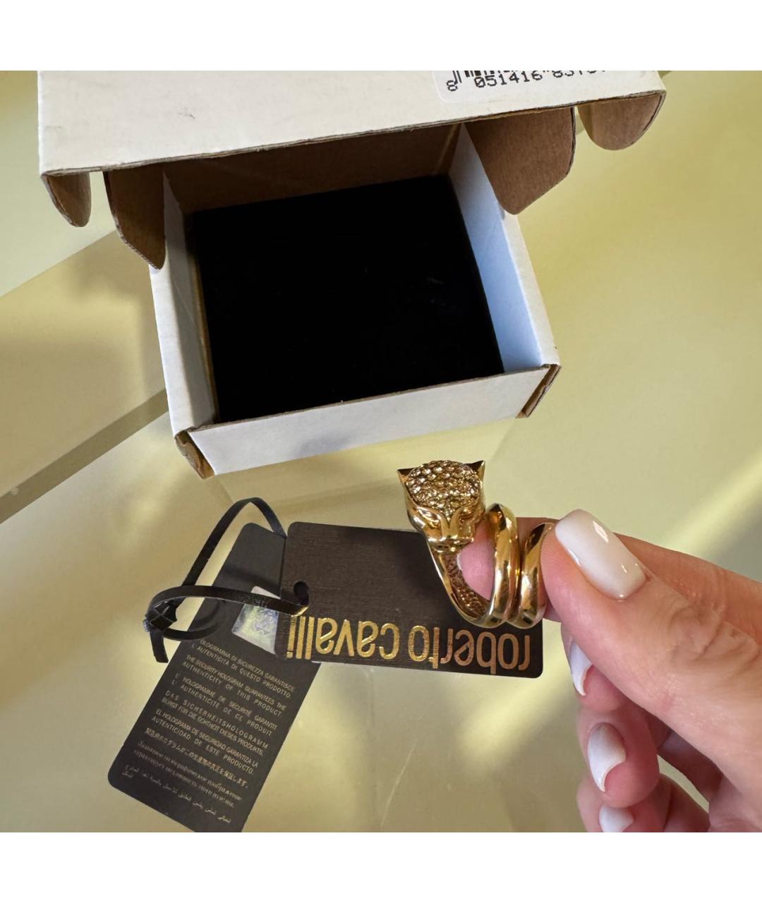 ROBERTO CAVALLI Золотое латунное кольцо, фото 2