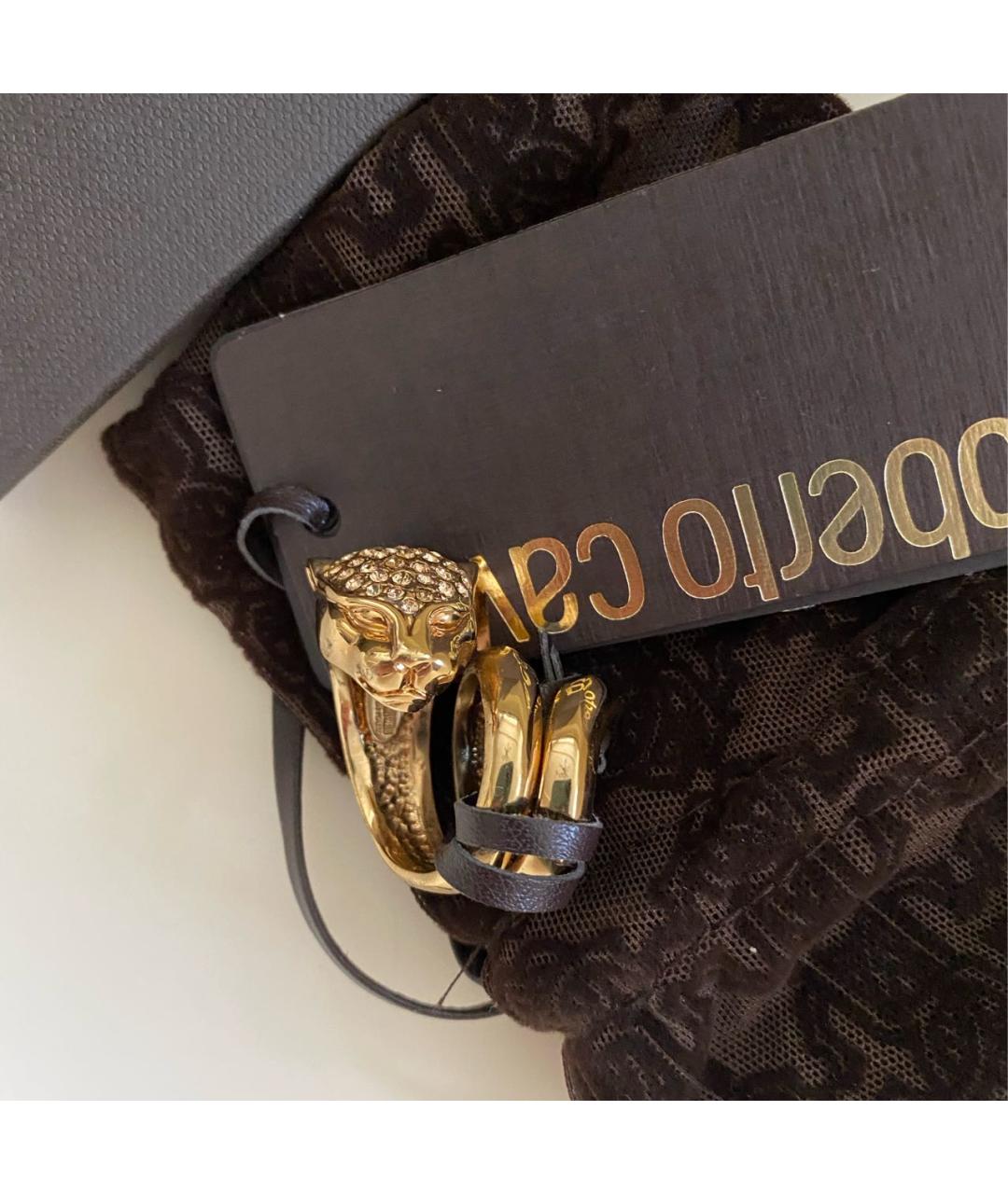 ROBERTO CAVALLI Золотое латунное кольцо, фото 8