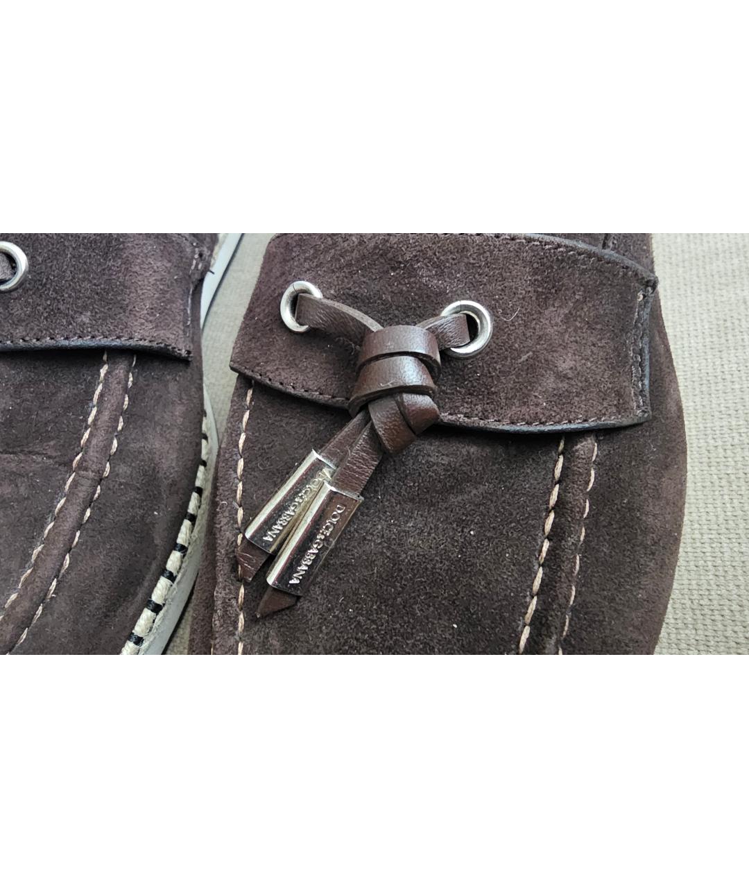 DOLCE&GABBANA Коричневые замшевые лоферы, фото 5