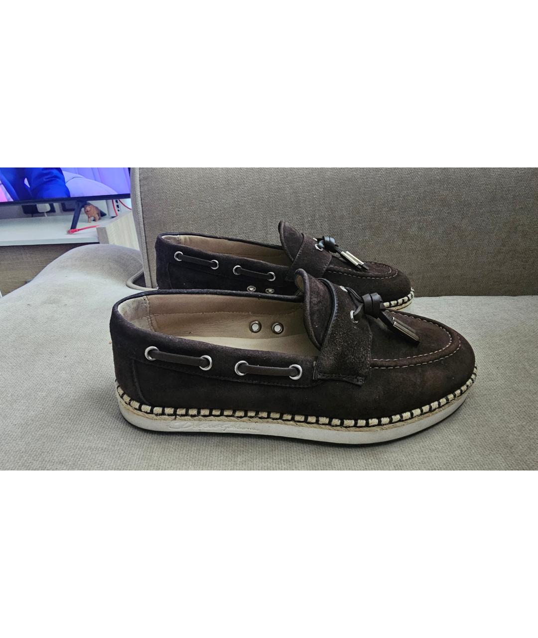 DOLCE&GABBANA Коричневые замшевые лоферы, фото 6