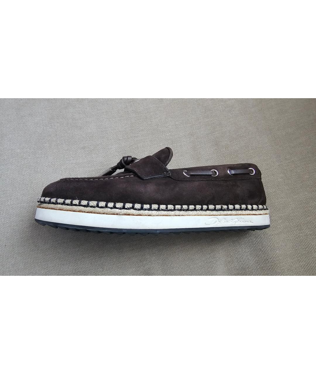 DOLCE&GABBANA Коричневые замшевые лоферы, фото 3