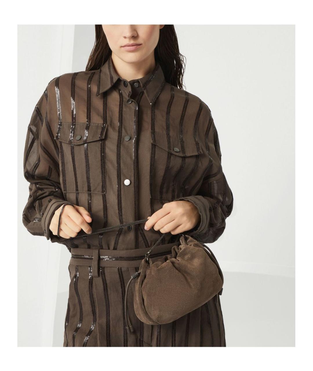 BRUNELLO CUCINELLI Коричневая сумка через плечо, фото 2