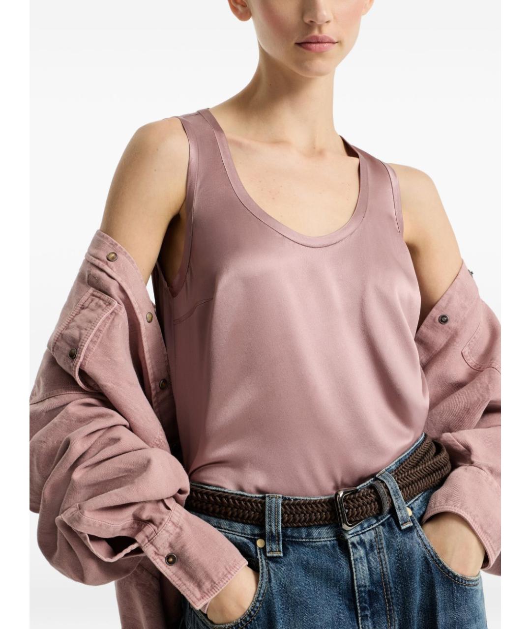 BRUNELLO CUCINELLI Розовая майка, фото 5