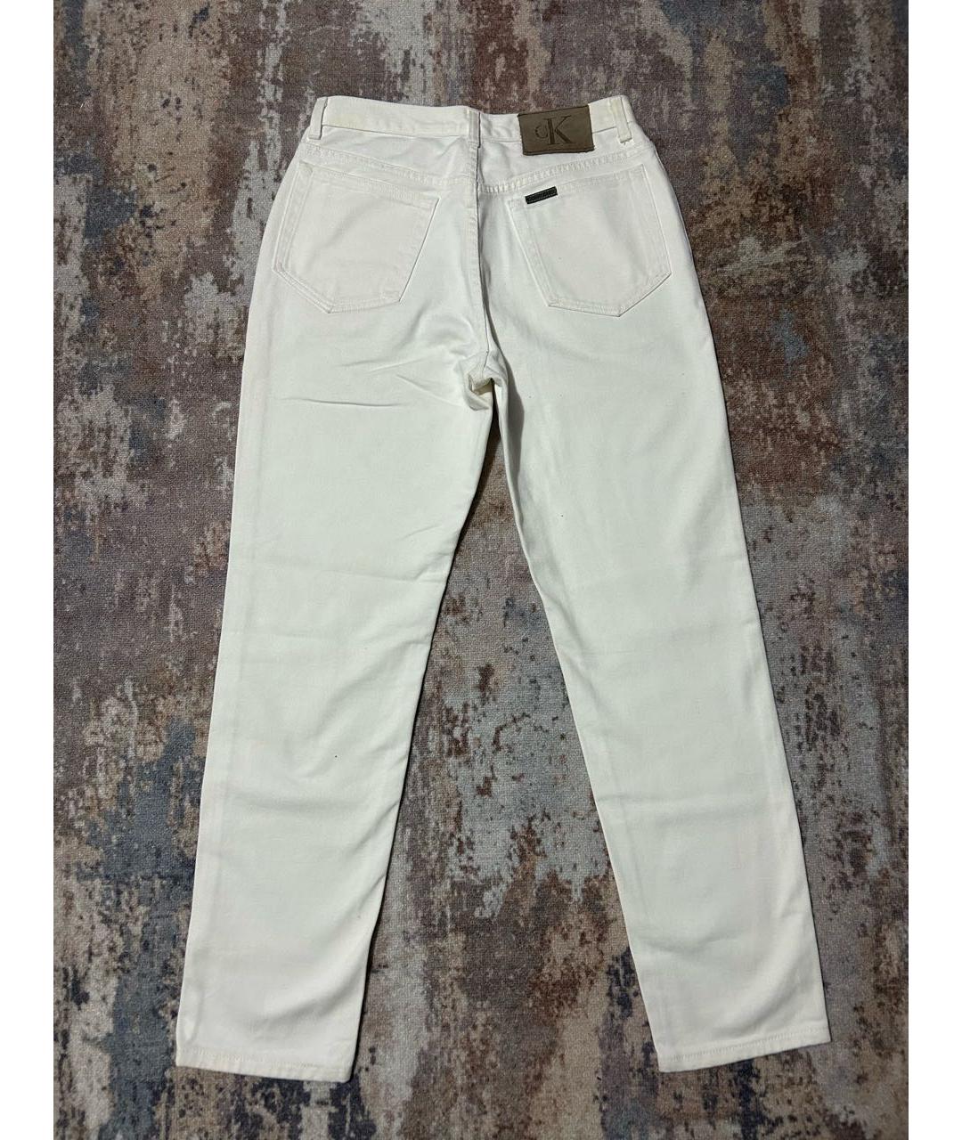 CALVIN KLEIN Белые хлопко-кашемировые джинсы слим, фото 2