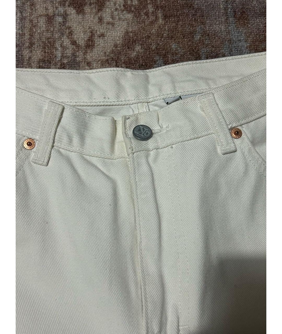 CALVIN KLEIN Белые хлопко-кашемировые джинсы слим, фото 4