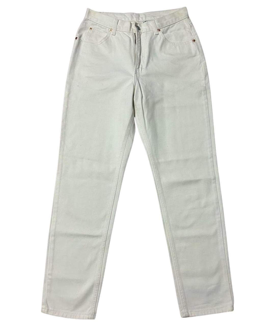 CALVIN KLEIN Белые хлопко-кашемировые джинсы слим, фото 1