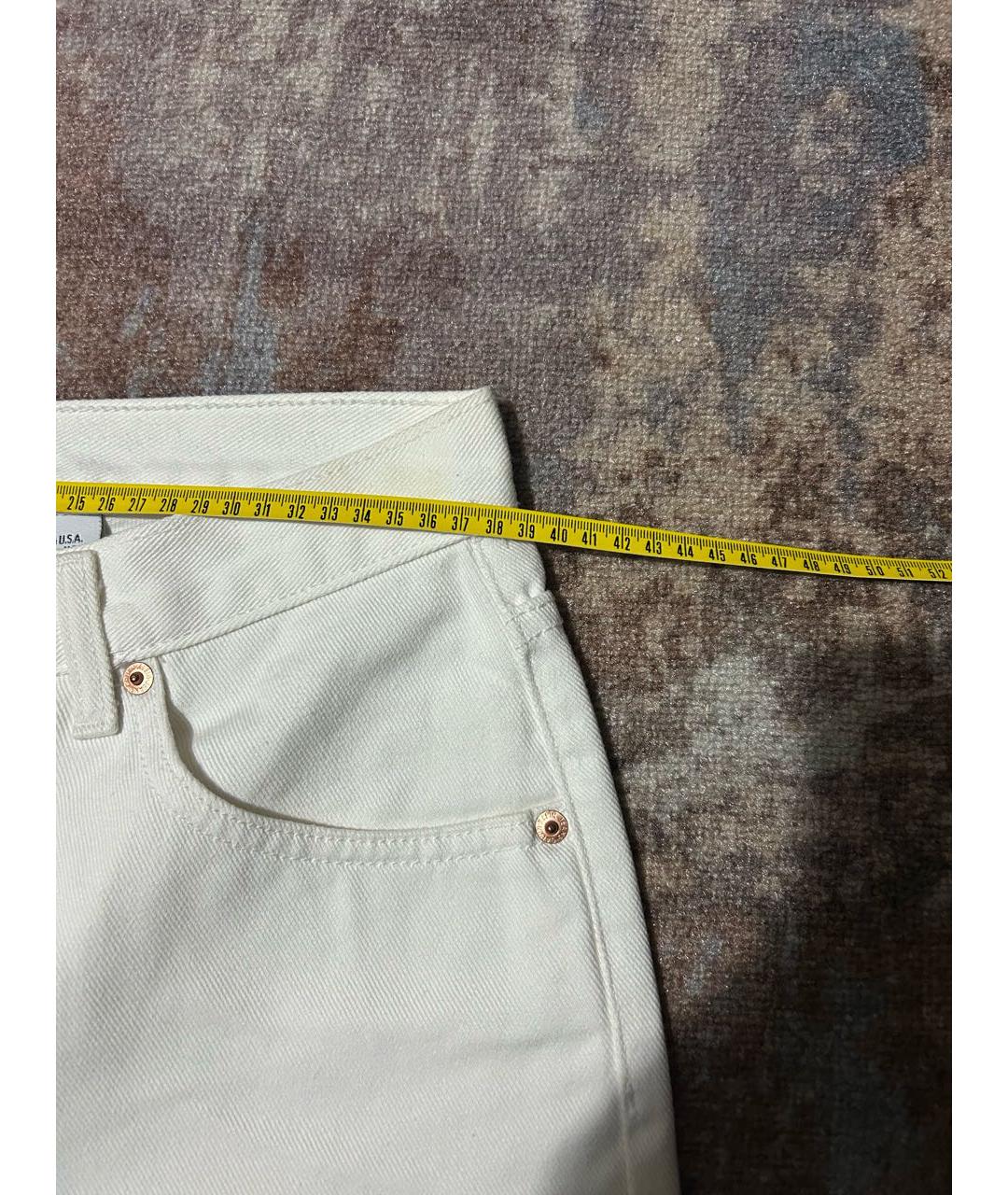 CALVIN KLEIN Белые хлопко-кашемировые джинсы слим, фото 6