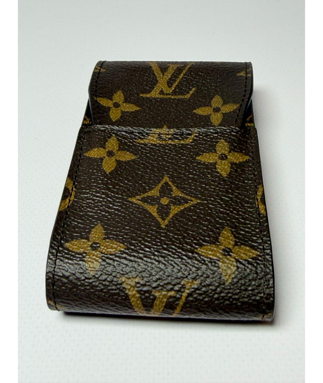 LOUIS VUITTON Коричневый кожаный кошелек, фото 5