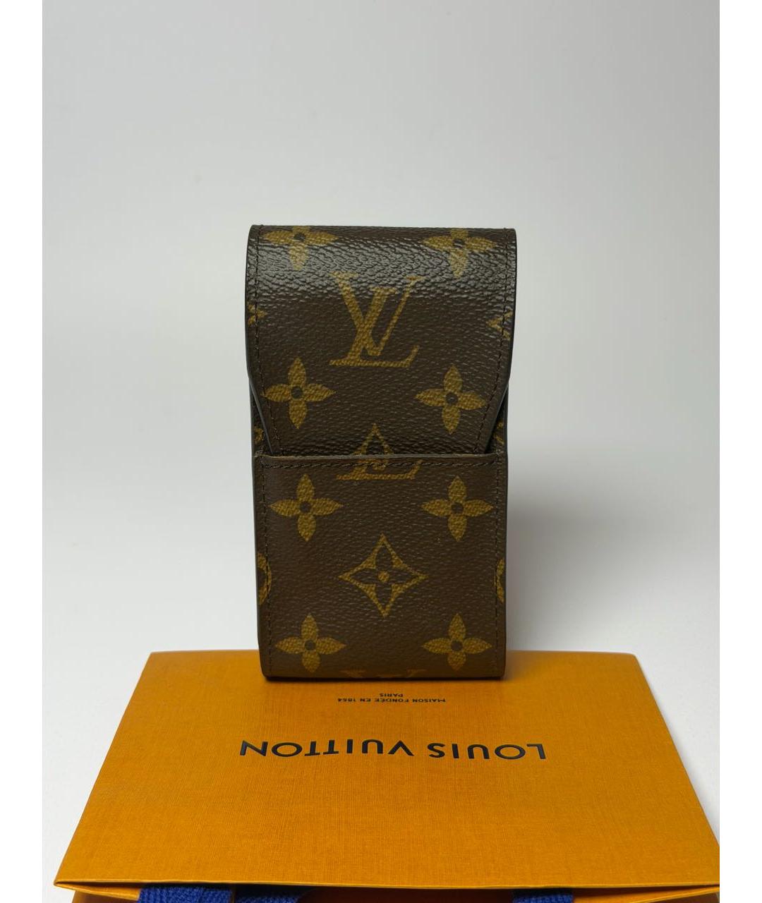 LOUIS VUITTON Коричневый кожаный кошелек, фото 9