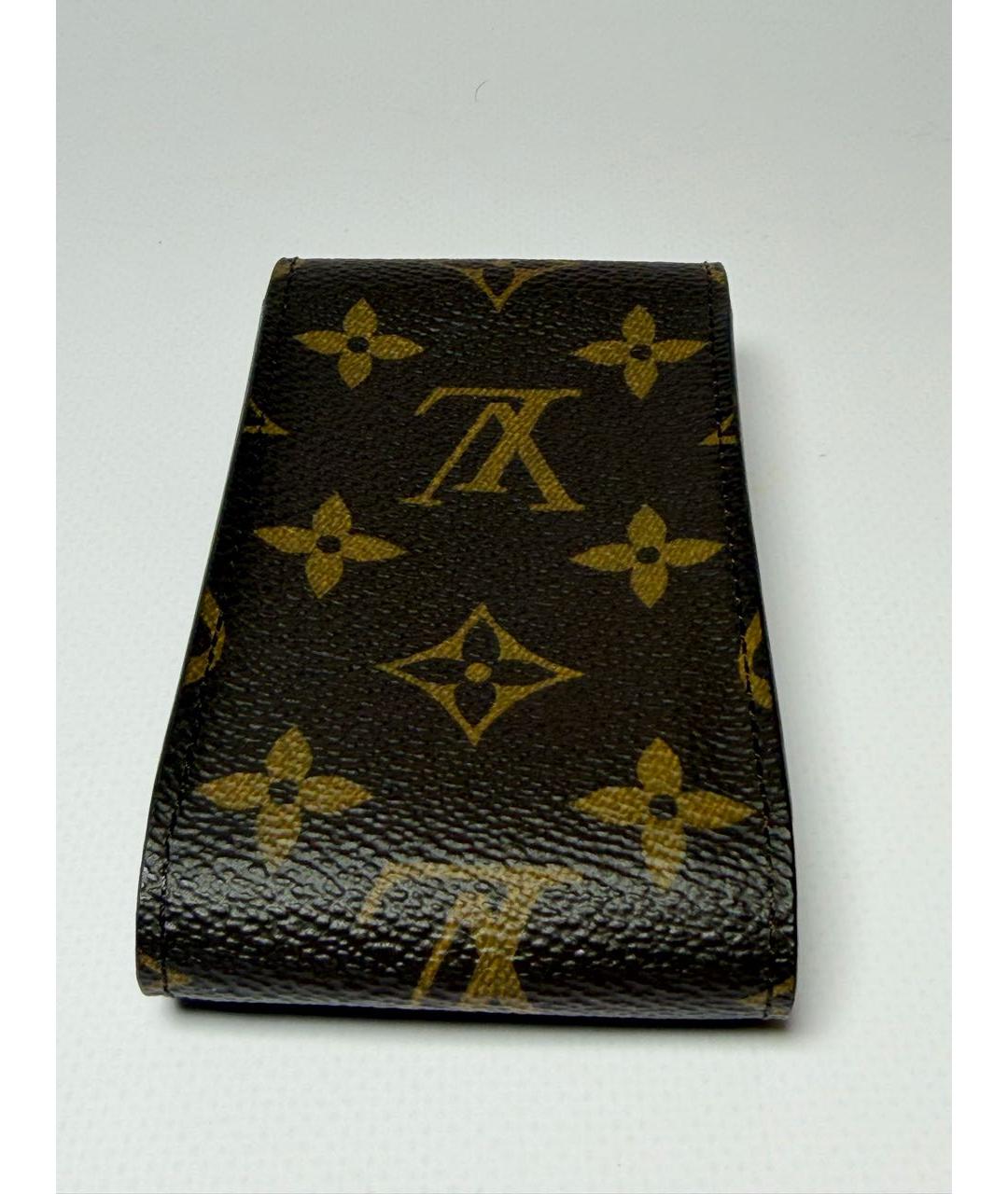 LOUIS VUITTON Коричневый кожаный кошелек, фото 6