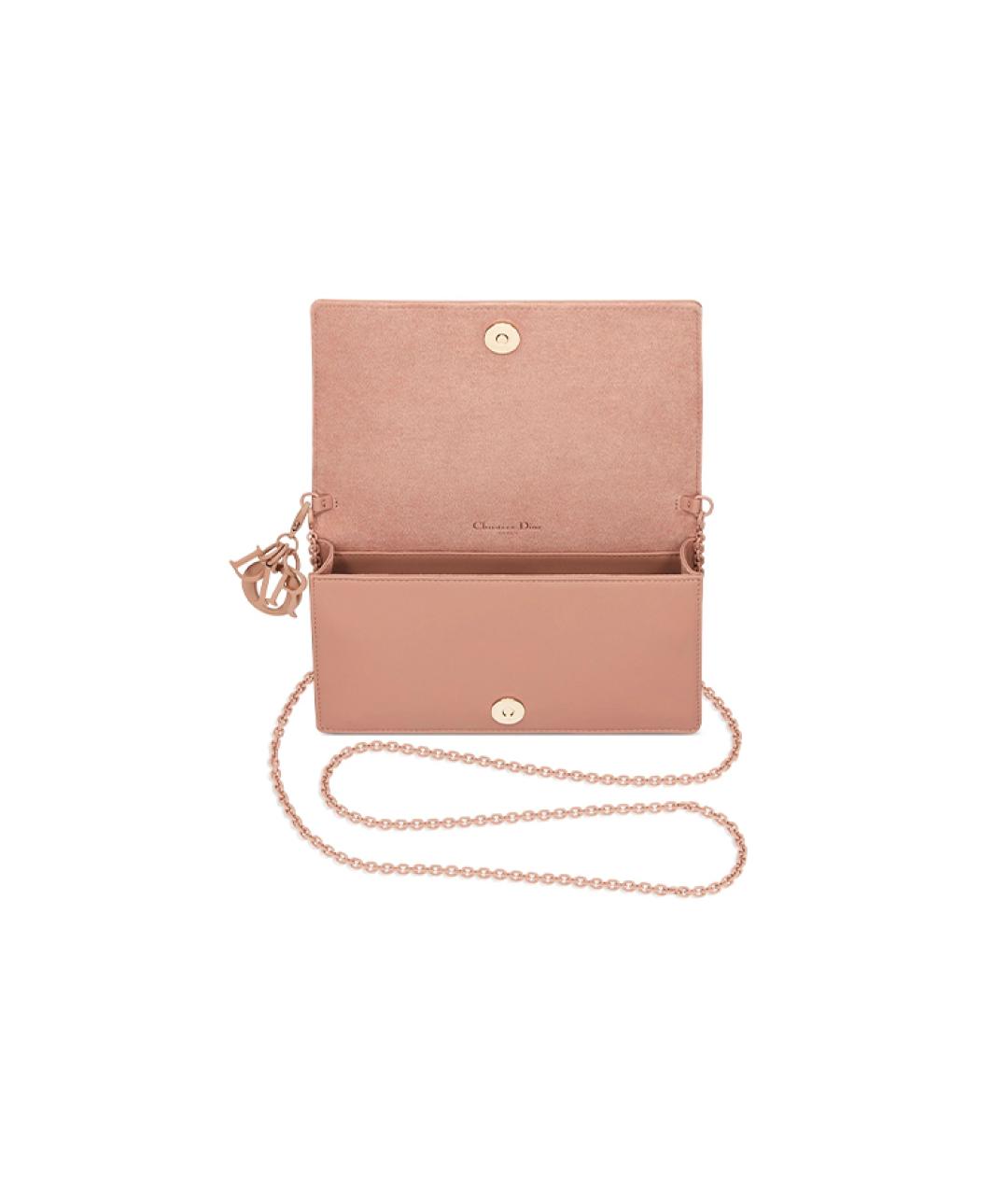 CHRISTIAN DIOR Розовая кожаная сумка через плечо, фото 5